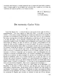De memoria: Carlos Velo / Alberto García Ferrer | Biblioteca Virtual Miguel de Cervantes