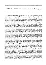 Hacia el pluralismo democrático en Paraguay / Augusto Roa Bastos | Biblioteca Virtual Miguel de Cervantes