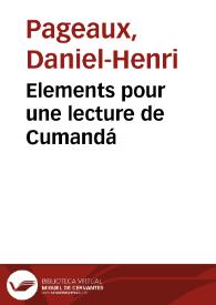 Elements pour une lecture de Cumandá / Daniel-Henri  Pageaux | Biblioteca Virtual Miguel de Cervantes