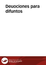 Deuociones para difuntos | Biblioteca Virtual Miguel de Cervantes