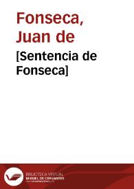 [Sentencia de Fonseca] | Biblioteca Virtual Miguel de Cervantes
