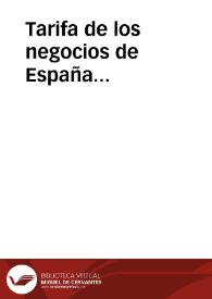 Tarifa de los negocios de España... | Biblioteca Virtual Miguel de Cervantes
