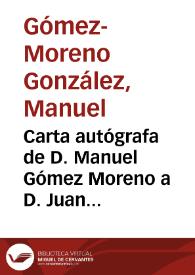 Carta autógrafa de D. Manuel Gómez Moreno a D. Juan Facundo Riaño, Granada 10-10-1884, sobre el Arco de Bibarrambla | Biblioteca Virtual Miguel de Cervantes