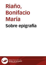 Sobre epigrafía | Biblioteca Virtual Miguel de Cervantes
