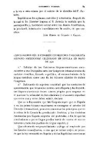 Conclusiones del II Congreso de Historia y Geografía Hispano-Americanas celebrado en Sevilla en mayo de 1921 / Jerónimo Bécker | Biblioteca Virtual Miguel de Cervantes