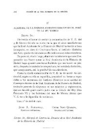 Academia de la Historia Correspondiente en el Perú de la de Madrid / Juan N. Eléspuru; Óscar Miró Quesada | Biblioteca Virtual Miguel de Cervantes