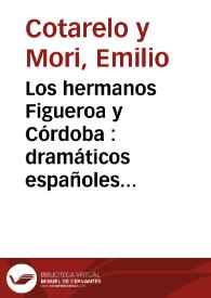 Los hermanos Figueroa y Córdoba : dramáticos españoles del siglo XVII | Biblioteca Virtual Miguel de Cervantes
