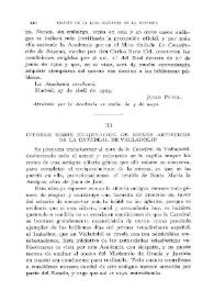 Informe sobre enajenación de bienes artísticos de la Catedral de Valladolid / M. Gómez Moreno | Biblioteca Virtual Miguel de Cervantes