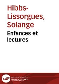 Enfances et lectures / Solange Hibbs | Biblioteca Virtual Miguel de Cervantes