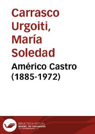 Américo Castro (1885-1972) | Biblioteca Virtual Miguel de Cervantes