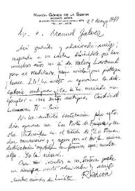 Gómez de la Serna, Ramón. 22 de mayo de 1947 | Biblioteca Virtual Miguel de Cervantes