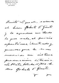 Lynch, Benito. 15 de octubre de 1921 | Biblioteca Virtual Miguel de Cervantes