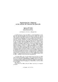 Argumentación e hipótesis en los sonetos de Francisco de Quevedo / Pablo Lombó Muliert | Biblioteca Virtual Miguel de Cervantes