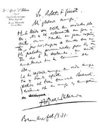 Palacios, Alfredo. Febrero de 1931 | Biblioteca Virtual Miguel de Cervantes