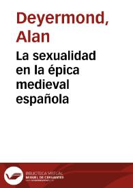 La sexualidad en la épica medieval española | Biblioteca Virtual Miguel de Cervantes