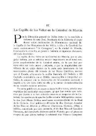 La Capilla de los Vélez en la Catedral de Murcia / Elías Tormo | Biblioteca Virtual Miguel de Cervantes