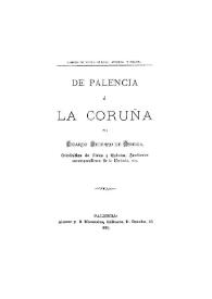 De Palencia a La Coruña / por Ricardo Becerro de Bengoa | Biblioteca Virtual Miguel de Cervantes