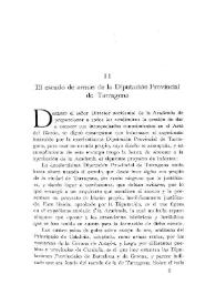 El escudo de armas de la Diputación Provincial de Tarragona / El marqués de Villaurrutia | Biblioteca Virtual Miguel de Cervantes