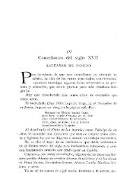 Comediantes del siglo XVII : Baltasar de Pinedo / Narciso Díez de Escovar | Biblioteca Virtual Miguel de Cervantes