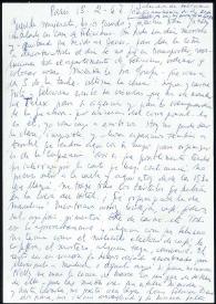 Carta de Francisco Rabal a su familia. París, 15 de febrero de 1967 | Biblioteca Virtual Miguel de Cervantes