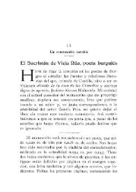 Un manuscrito notable : El Sacristán de Vieja Rúa, poeta burgalés / Eduardo Juliá Martínes | Biblioteca Virtual Miguel de Cervantes