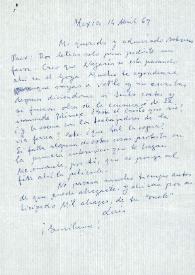 Carta de Luis Buñuel a Francisco Rabal. México, 14 de abril de 1969 | Biblioteca Virtual Miguel de Cervantes