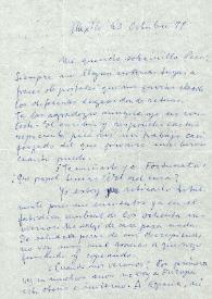Carta de Luis Buñuel a Francisco Rabal. México, 23 de octubre de 1979 | Biblioteca Virtual Miguel de Cervantes