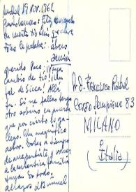 Carta de Luis Buñuel a Francisco Rabal. Madrid, 19 de noviembre de 1962 | Biblioteca Virtual Miguel de Cervantes