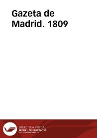 Gazeta de Madrid. 1809 | Biblioteca Virtual Miguel de Cervantes