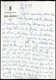 Carta de Francisco Rabal a Asunción Balaguer. 26 de septiembre de 1949 | Biblioteca Virtual Miguel de Cervantes