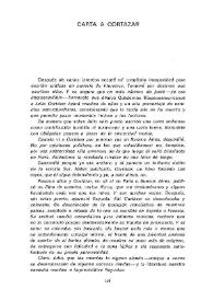 Carta a Cortázar / Juan Carlos Onetti | Biblioteca Virtual Miguel de Cervantes