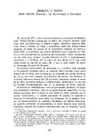 Música y texto. José Ramón Encinar : un homenaje a Cortázar / Mari Carmen de Celis | Biblioteca Virtual Miguel de Cervantes