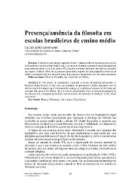 Presença/ausência da filosofia em escolas brasileiras de ensino médio / Celso João Carminati | Biblioteca Virtual Miguel de Cervantes