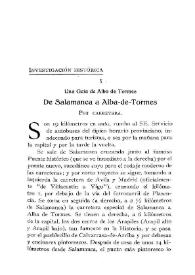 Una guía de Alba de Tormes : De Salamanca a Alba de Tormes / Elías Tormo | Biblioteca Virtual Miguel de Cervantes