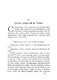 Codici spagnuoli in Torino / Giovanni Maria Bertini | Biblioteca Virtual Miguel de Cervantes