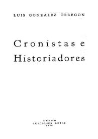 Cronistas e historiadores | Biblioteca Virtual Miguel de Cervantes