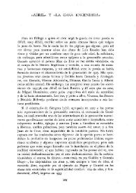 "Abril" y "La casa encendida" / Rafael Lapesa | Biblioteca Virtual Miguel de Cervantes