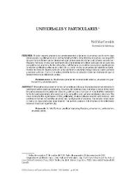 Universales y particulares / Neil MacCormick | Biblioteca Virtual Miguel de Cervantes