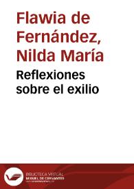 Reflexiones sobre el exilio | Biblioteca Virtual Miguel de Cervantes