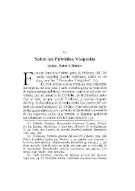 Sobre las Fórmulas Visigodas. "Judas, Datan y Abirón" / Juan Beneyto Pérez | Biblioteca Virtual Miguel de Cervantes