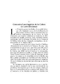 Conventual santiaguista de la Calera de León (Badajoz) / José Ramón Mélida | Biblioteca Virtual Miguel de Cervantes