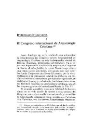 III Congreso internacional de Arqueología Cristiana / Elías Tormo | Biblioteca Virtual Miguel de Cervantes