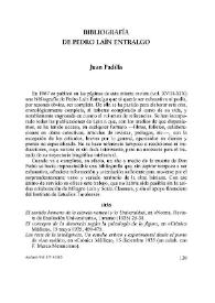 Bibliografía de Pedro Laín Entralgo / Juan Padilla | Biblioteca Virtual Miguel de Cervantes