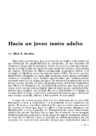 Hacia un joven teatro adulto / por Rick E. Amidon | Biblioteca Virtual Miguel de Cervantes