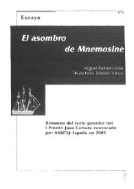 El asombro de Mnemosine / Miguel Pacheco Vidal | Biblioteca Virtual Miguel de Cervantes