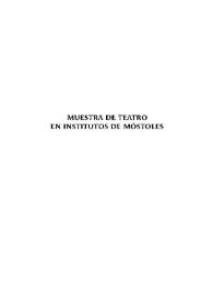 Muestra de teatro en Institutos de Móstoles | Biblioteca Virtual Miguel de Cervantes