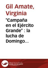 "Campaña en el Ejército Grande" : la lucha de Domingo F. Sarmiento contra el caudillismo / Virginia Gil Amate | Biblioteca Virtual Miguel de Cervantes