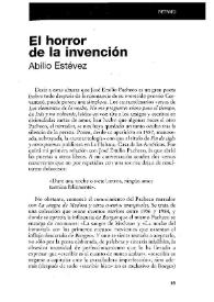 El horror de la invención / Abilio Estévez | Biblioteca Virtual Miguel de Cervantes