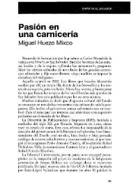 Pasión en una carnicería / Miguel Huezo Mixco | Biblioteca Virtual Miguel de Cervantes