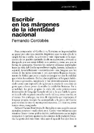 Escribir en los márgenes de la identidad nacional / Fernando Cordobés | Biblioteca Virtual Miguel de Cervantes